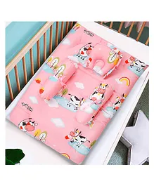 Baby Moo Mattress Set Cow Print - Pink