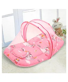 Baby Moo Mattress with Neck Pillow & Mosquito Net - Peach