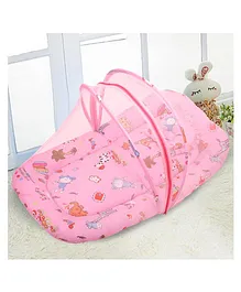 Baby Moo Mattress with Neck Pillow & Mosquito Net - Peach