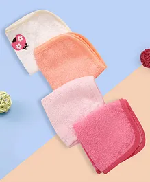 Baby Moo Ladybug Wash Cloth Set of 4 - Multicolor