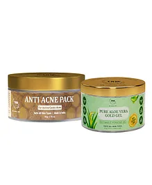 TNW The Natural Wash Combo of Pure Aloe Vera Gold Gel & Anti Acne Face Pack - 50 & 100 Gm