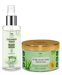 TNW-The Natural Wash Combo of Pure Aloe Vera Gold Gel & Cucumber Toner - 100 ml & 100 gm