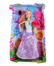 Smiles Creations Beauty Doll With Rose Blue and Purple - 29 cm