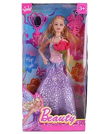 Smiles Creations Beauty Doll With Rose Pink and Purple - 29 cm