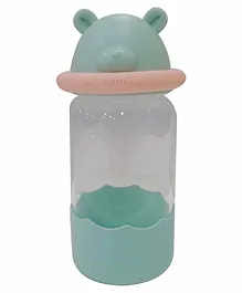 Whizrobo Bear Shape Glass Water Bottle Blue - 340 ml