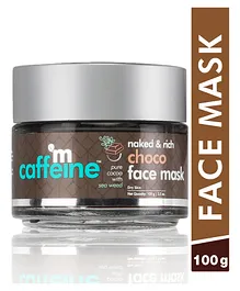 mCaffeine Hydrating Choco Face Mask Clay Face Pack with Cocoa Aloe Vera & Seaweed for Dry Skin - 100 gm