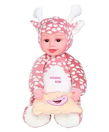 VGRASSP Peek-A-Boo Plush Doll With Moving Arms - Pink & White 