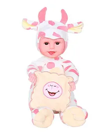 VGRASSP Peek-A-Boo Plush Doll With Moving Arms - Pink & White 