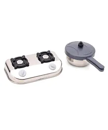 Sunny Toy Gas And Pressure Cooker Set - White Black