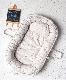Enfance Nursery Stripe Print Baby Nest - Cream