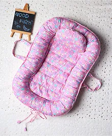 Enfance Kitty Print Baby Nest - Pink
