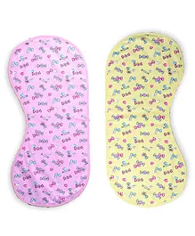 Enfance Burp Cloth Bow Print Pack of 2 - Yellow Pink 