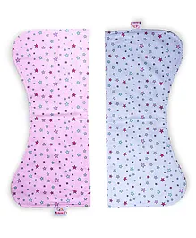 Enfance Cotton Burp Cloths Star Print Pack of 2 - Grey Pink