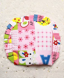 Enfance Cotton Pillow with Multi Print Pillow Cover - Pink
