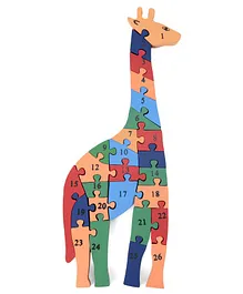 Tinykart Giraffe Alphanumeric Jigsaw Puzzle Multicolor - 26 Pieces