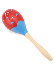 Falcon Wooden Rattle Toy - Red Blue