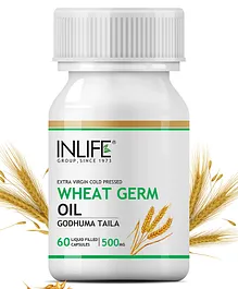 Inlife Wheat Germ Oil Supplement 500 mg - 60 Capsules