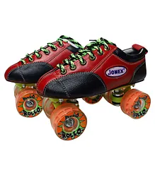 JJ Jonex Fix Body Quad Shoe Roller Skates With Bag Size 4 - Red 