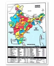 The Little Boo Wooden Map Of India Knob & Peg Puzzle - Multicolour