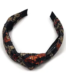 Kid-O-World Knotted Sequin Broad Hair Band - Black Bronze