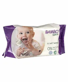 Bambo Nature Wet Wipes - 80 Pieces