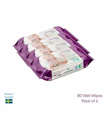  Bambo Nature Wipes Pack of 4 - 80 Pieces Each
