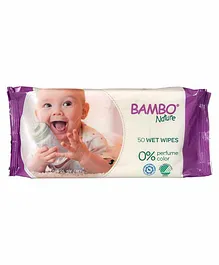 Bambo Nature Wet Wipes - 50 Pieces