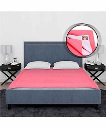 BeyBee Cotton Dry Sheet for Double Bed King Size , Double Bed Size - Salmon Rose