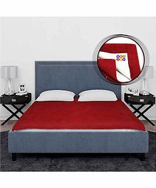 BeyBee Cotton Baby Bed Protector Waterproof for Newborn Babies Double Bed Size- 260cm x 200cm - Maroon