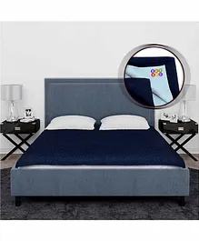 BeyBee Cotton Quickly Dry Sheet for Baby Large Size Double Bed, Double Bed Size- Dark Blue
