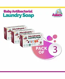Adore Baby Anti-bacterial Laundry Soap Pack of 3 Pieces - 125 gm Each 