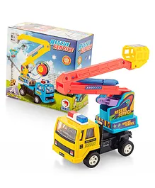 Shinsei Pull Back Action Rescue Service Toy Crane - Yellow