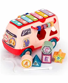 Fiddlerz Musical toy Bus With Shape Sorter - Pink