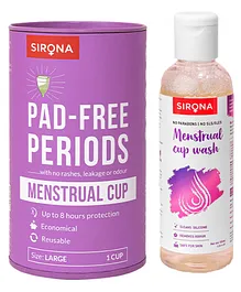Sirona Reusable Large Menstrual Cup with Menstrual Wash - 100 ml