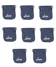 My Gift Booth Denim Travel Shoe Bag Pack of 8 - Blue