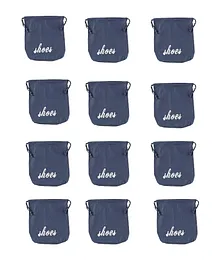 My Gift Booth Denim Travel Shoe Bag Pack of 12 - Blue