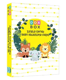 Doxbox Jungle Safari Theme Baby Milestone Cards Pack of 32 - Multicolor 