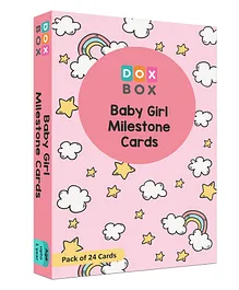 Doxbox Baby Girl Milestone Flash Cards Pack of 24 - Multicolor 
