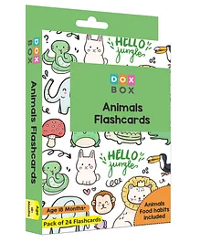 Doxbox Animals Flash Cards Pack of 24 - Multicolor