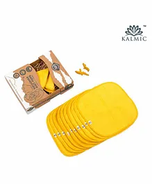  Kalmic Hand Dyed Organic Turmeric Wash Cloths Pack of 12 - Yellow