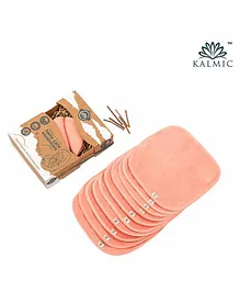 Kalmic Hand Dyed Manjistha Organic Wash Cloths Pack of 12 - Peach