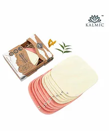  Kalmic Hand Dyed Neem And Manjistha Organic Wash Cloths -  Pack of 12 (Colour May Vary)