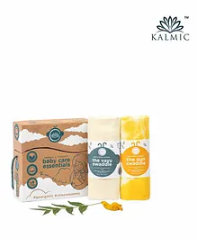Kalmic Hand Dyed Organic Swaddle Wrappers Pack of 2 - Cream Yellow