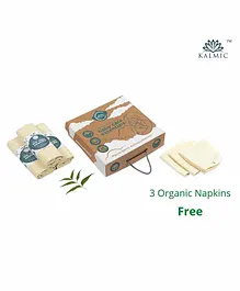 Kalmic Neem Hand Dyed Organic Swaddle Wrappers Pack of 3 With 3 Free Wash Clothes- Light Green