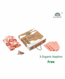 Kalmic Manjistha Hand Dyed Organic Swaddle Wrappers Pack of 3 With 3 Free Wash Clothes- Pink
