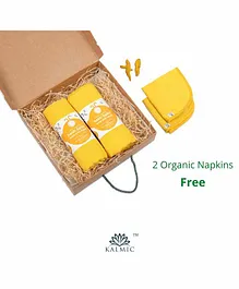 Kalmic Herbal Organic Turmeric Baby Wrap with Free Wash Cloth Pack of 2 - Yellow