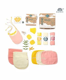 Kalmic Baby Care Essential Gift Hamper Pack of 23 - White Pink Yellow