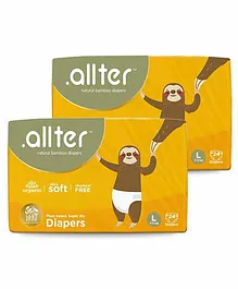 Allter Organic Bamboo Diapers Pack of 2 Large Size - 24 Pieces each
