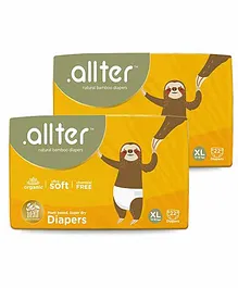 Allter Organic Bamboo Diapers Pack of 2 Extra Large Size - 22 Pieces each