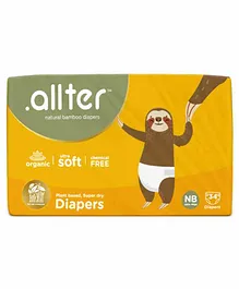 Allter Organic Bamboo Diapers New Born Size - 136 Pieces
